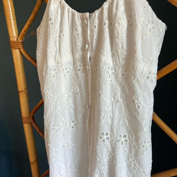La Ligne Spaghetti Dress White Eyelet Cotton Small - Picture 7 of 12